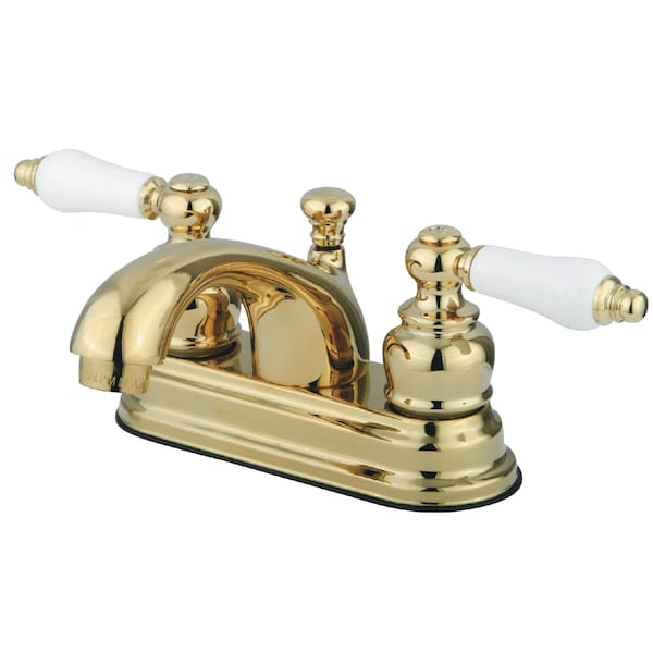 4" Centerset Bathroom Faucet, Polished Brass